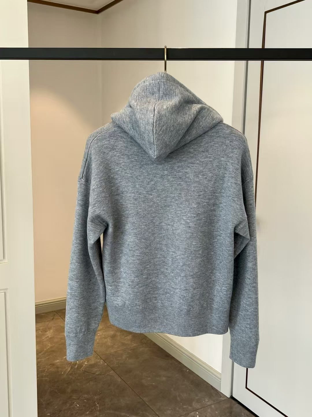 Hooded zip-up cardigan