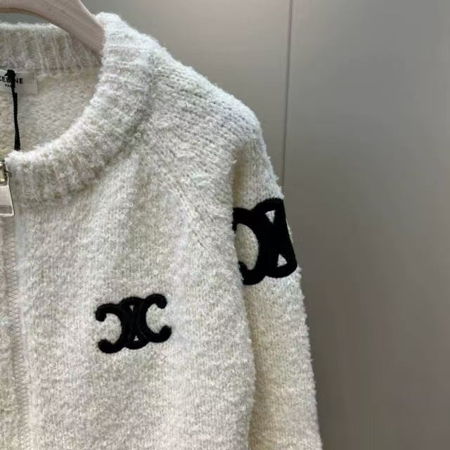 New Arc de Triomphe embroidered knitted cardigan