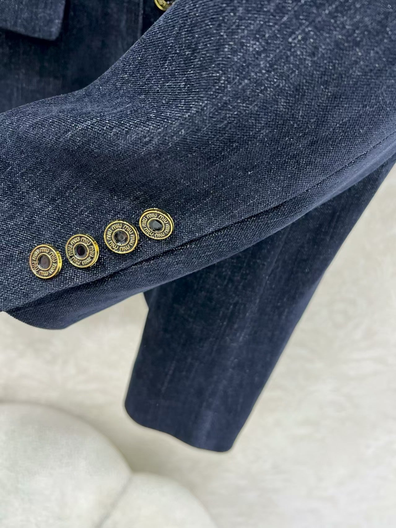 New brushed blazer and pleated skirt