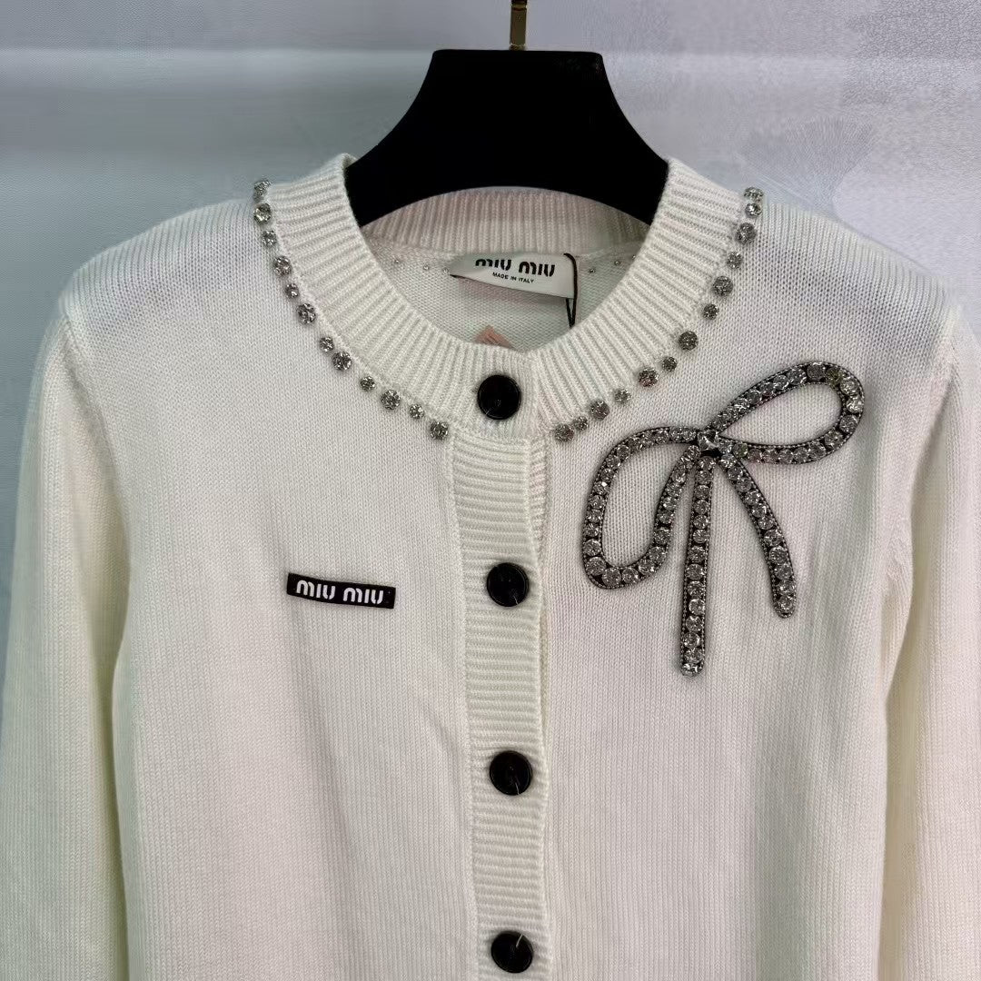 New Bow Knitted Cardigan