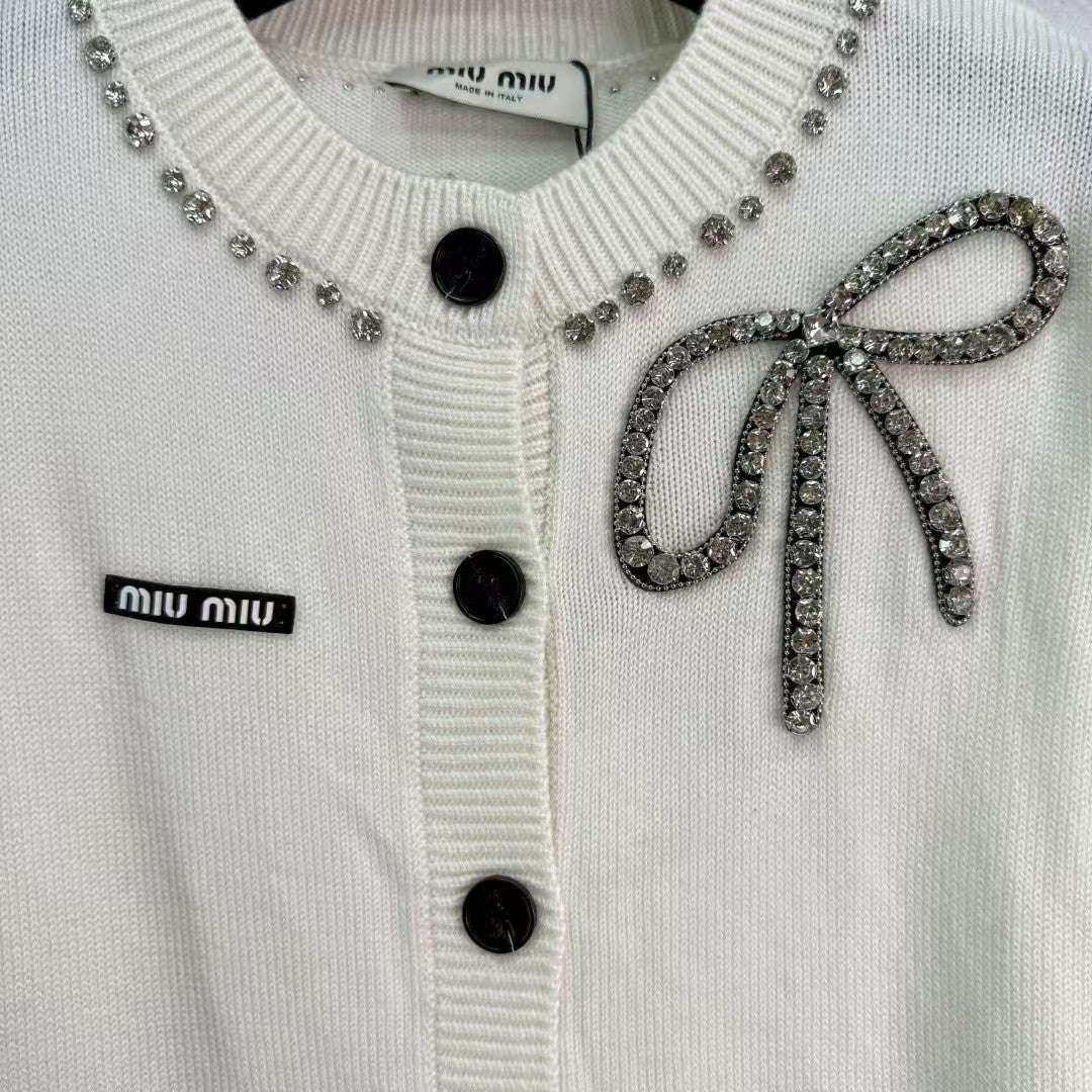 New Bow Knitted Cardigan