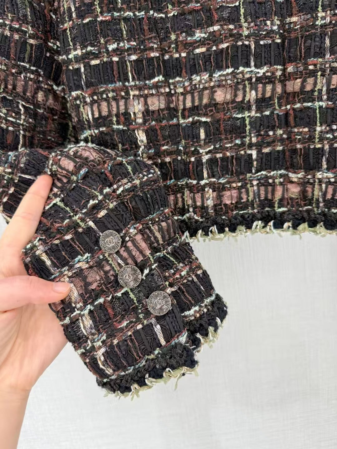 New double pocket woven tweed jacket