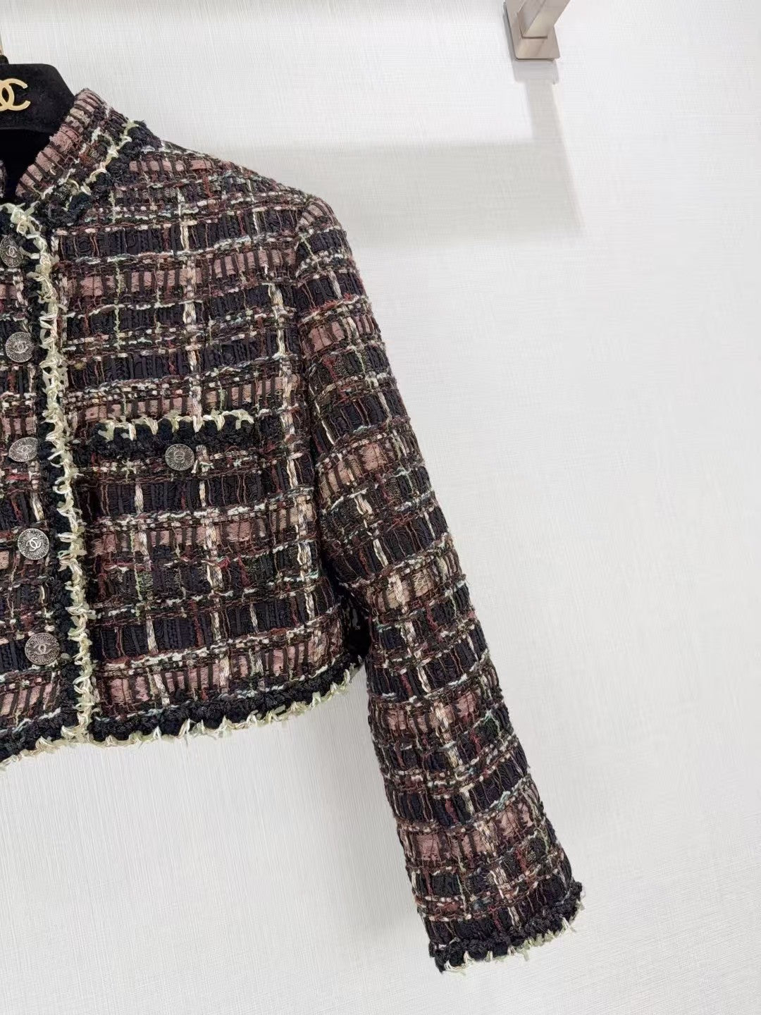 New double pocket woven tweed jacket