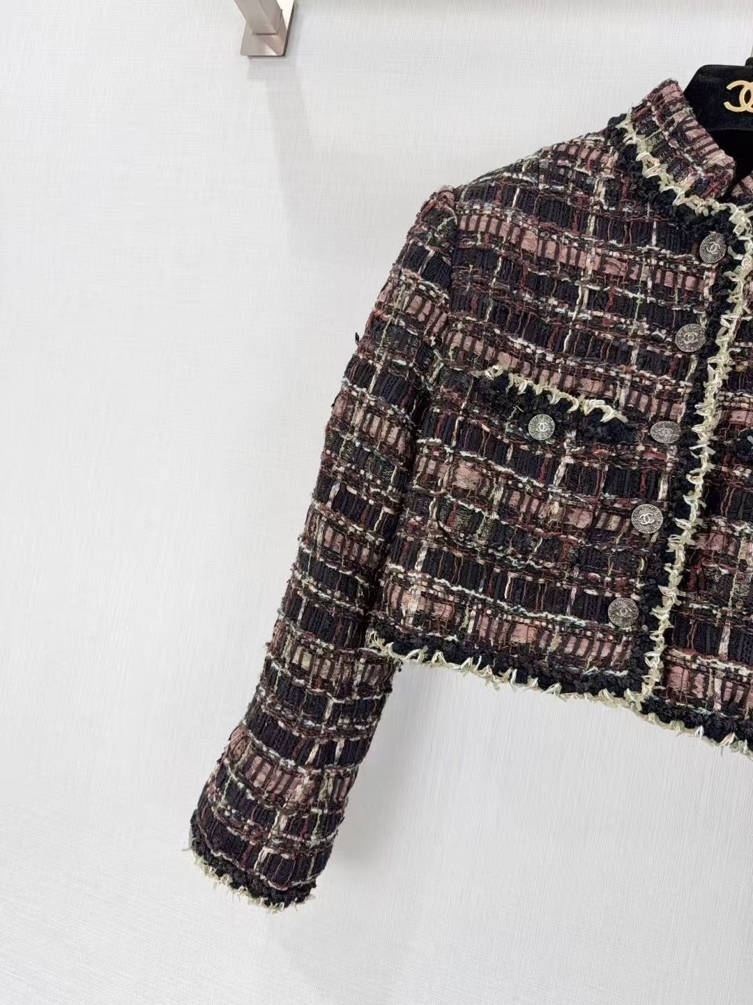 New double pocket woven tweed jacket
