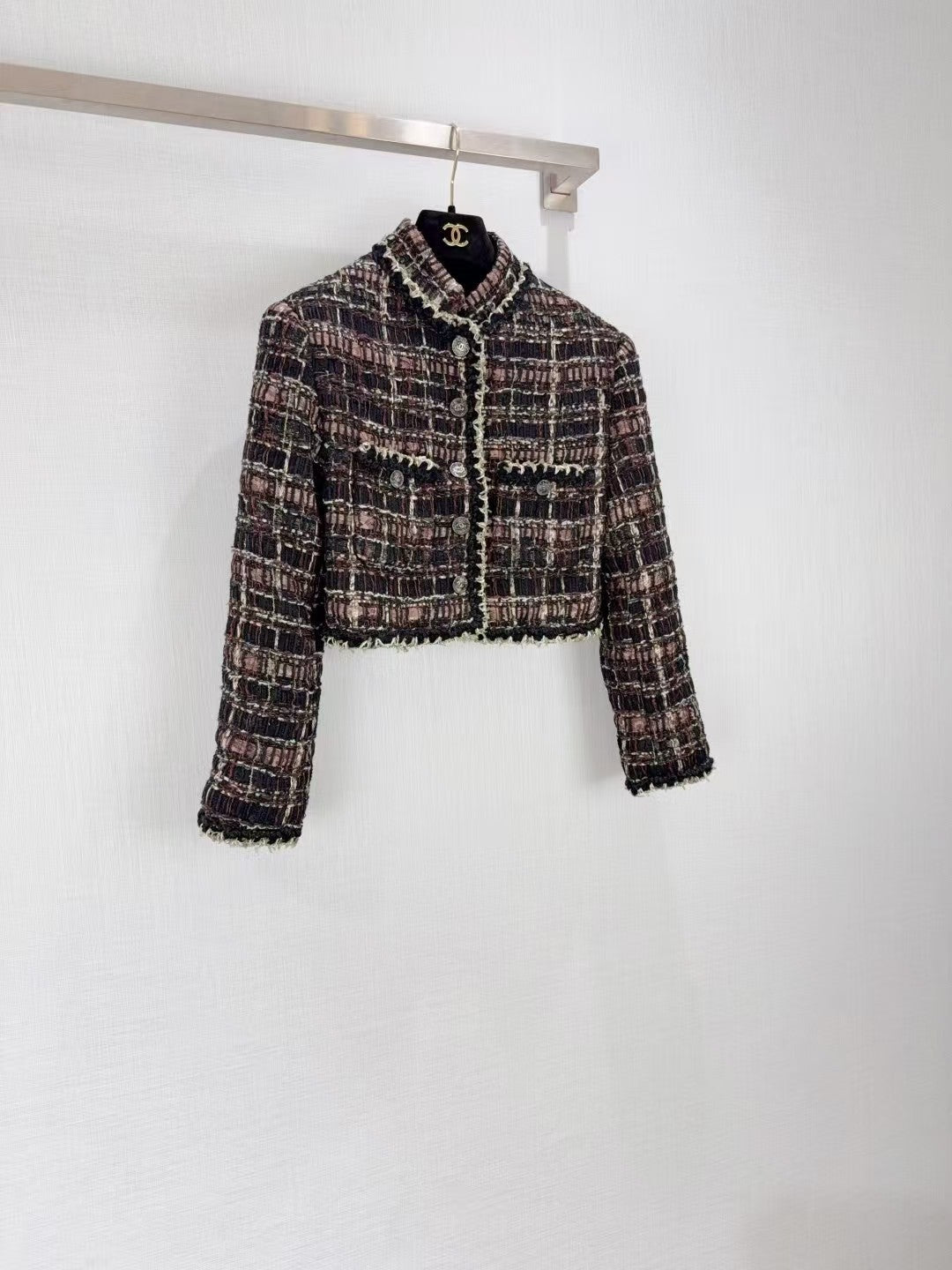 New double pocket woven tweed jacket