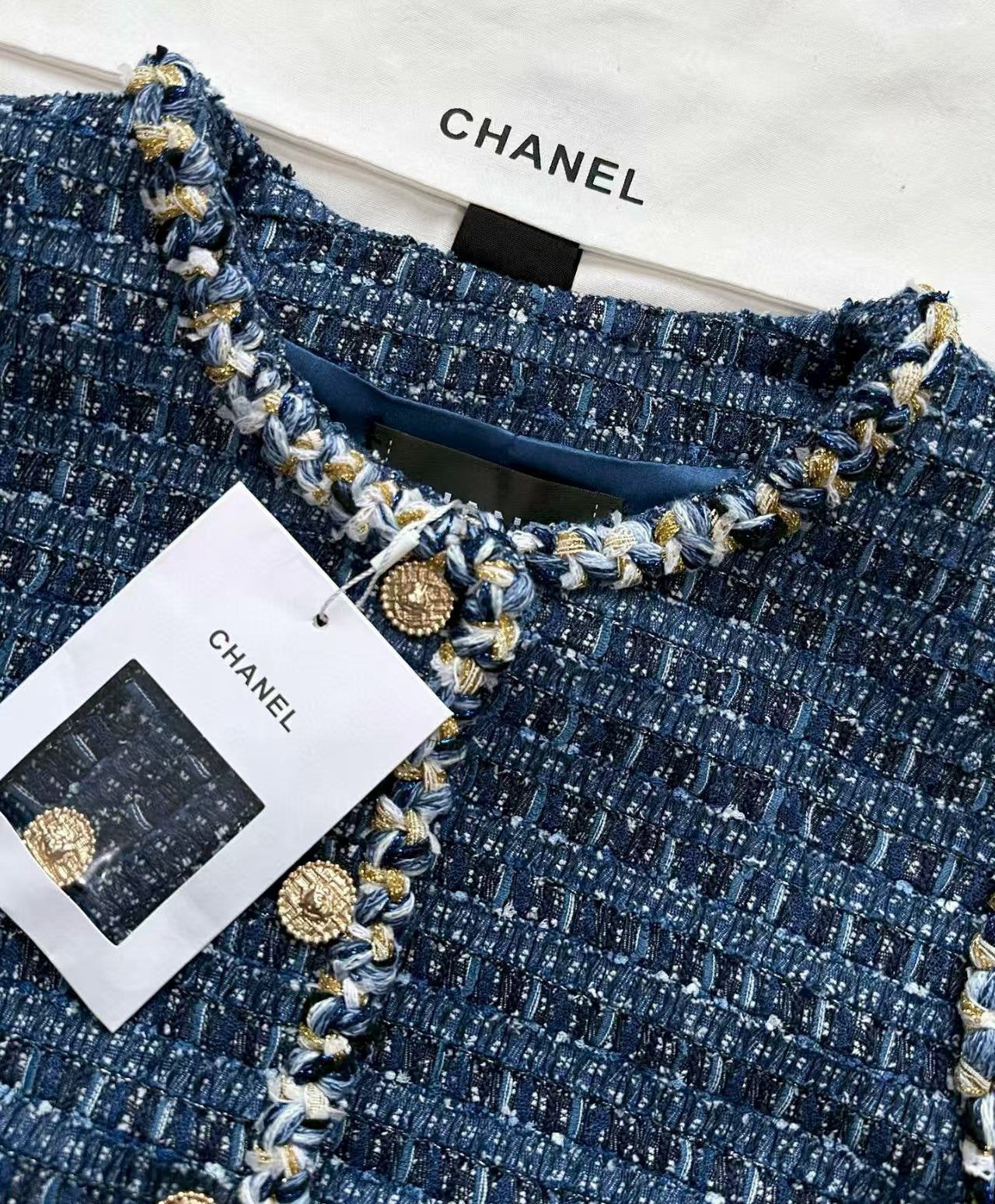 Blue woven custom-dyed vest