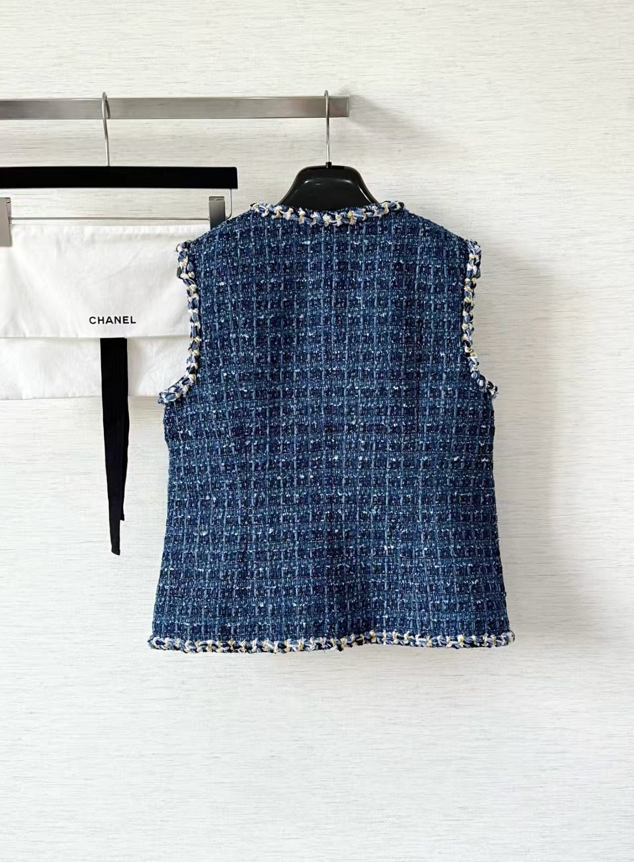 Blue woven custom-dyed vest