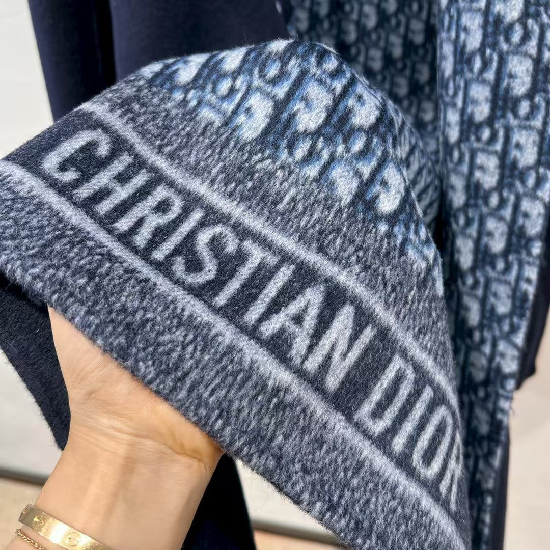 Double-faced wool coat with monogram logo and lapel