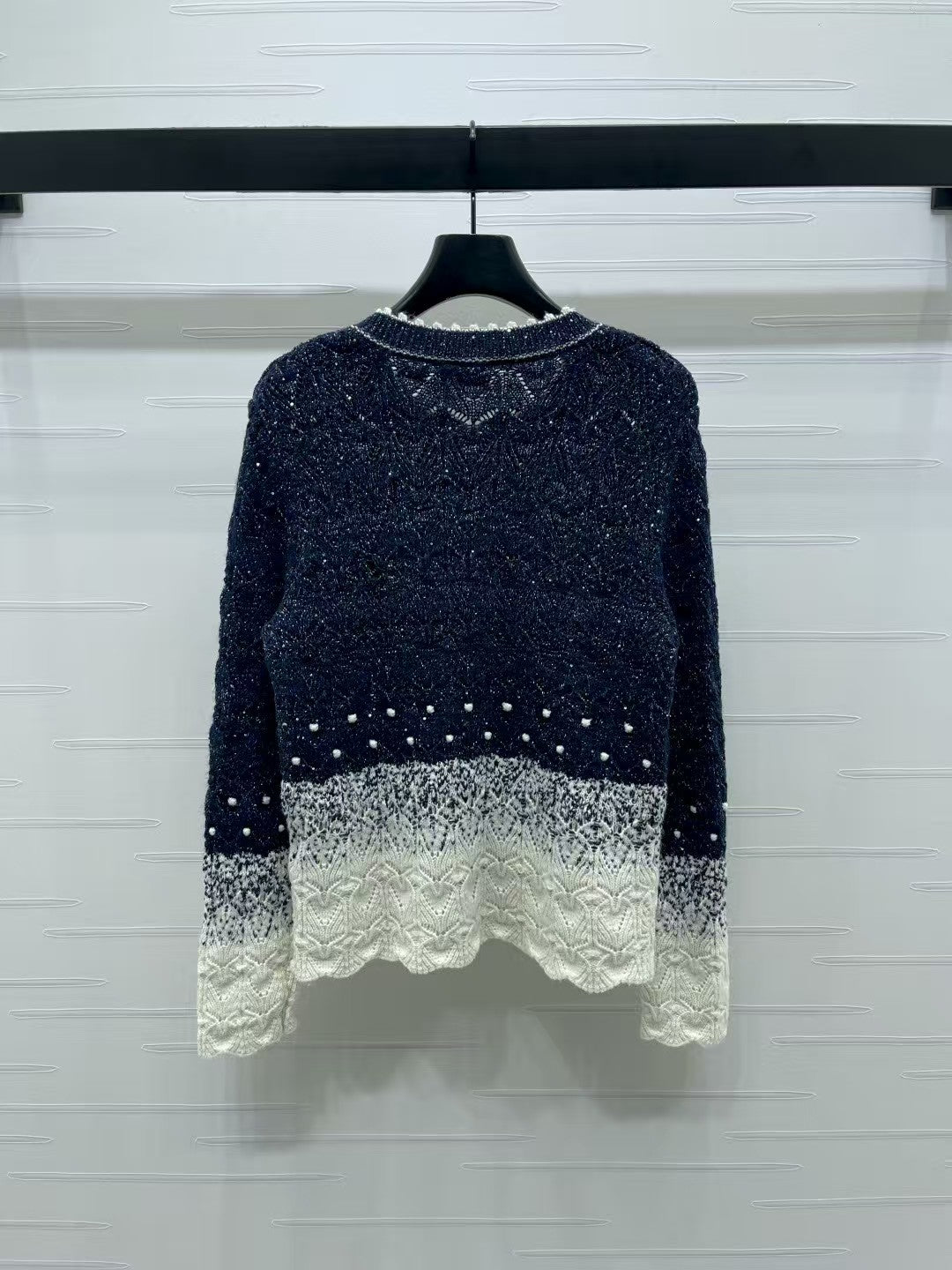 New double-layer contrast color knitted cardigan