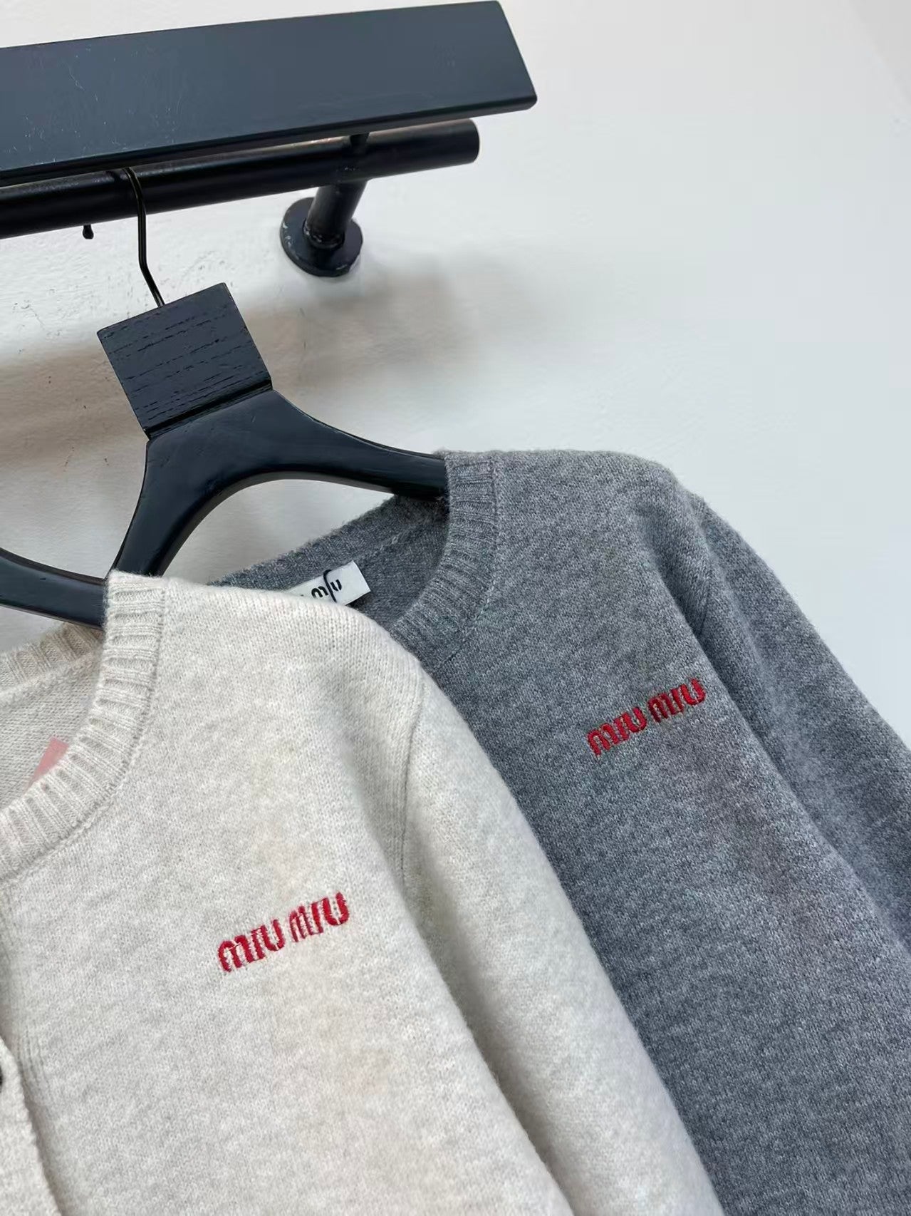 Polka dot lace trim knitted cardigan