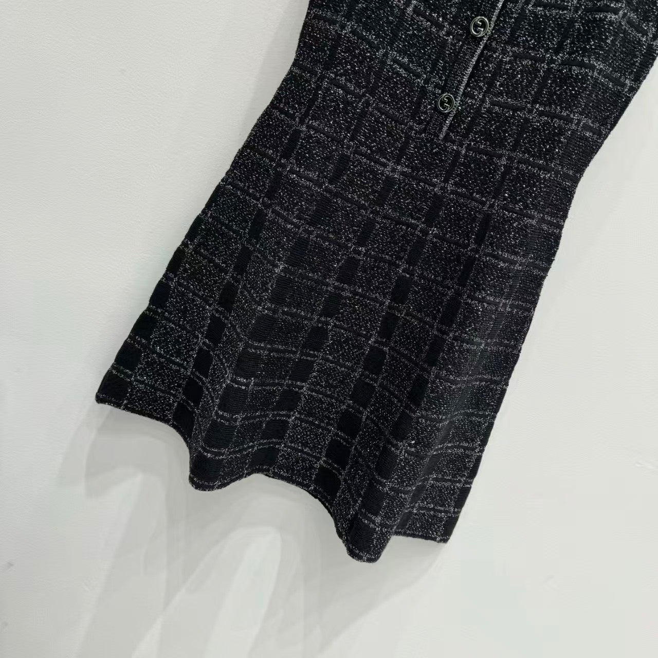 Gold plaid suspender dress