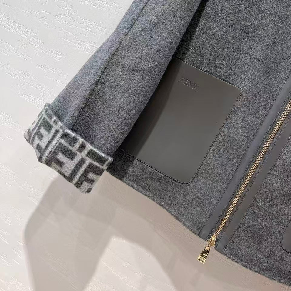 reversible logo zip-up hooded jacket