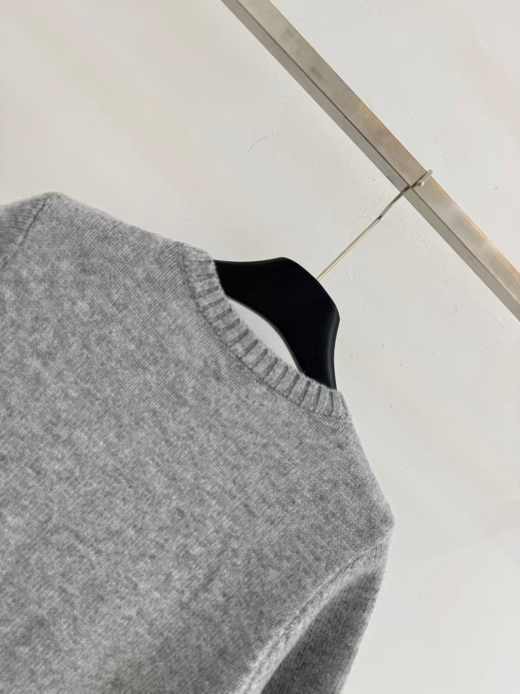 Retro ribbed check knit short sleeves