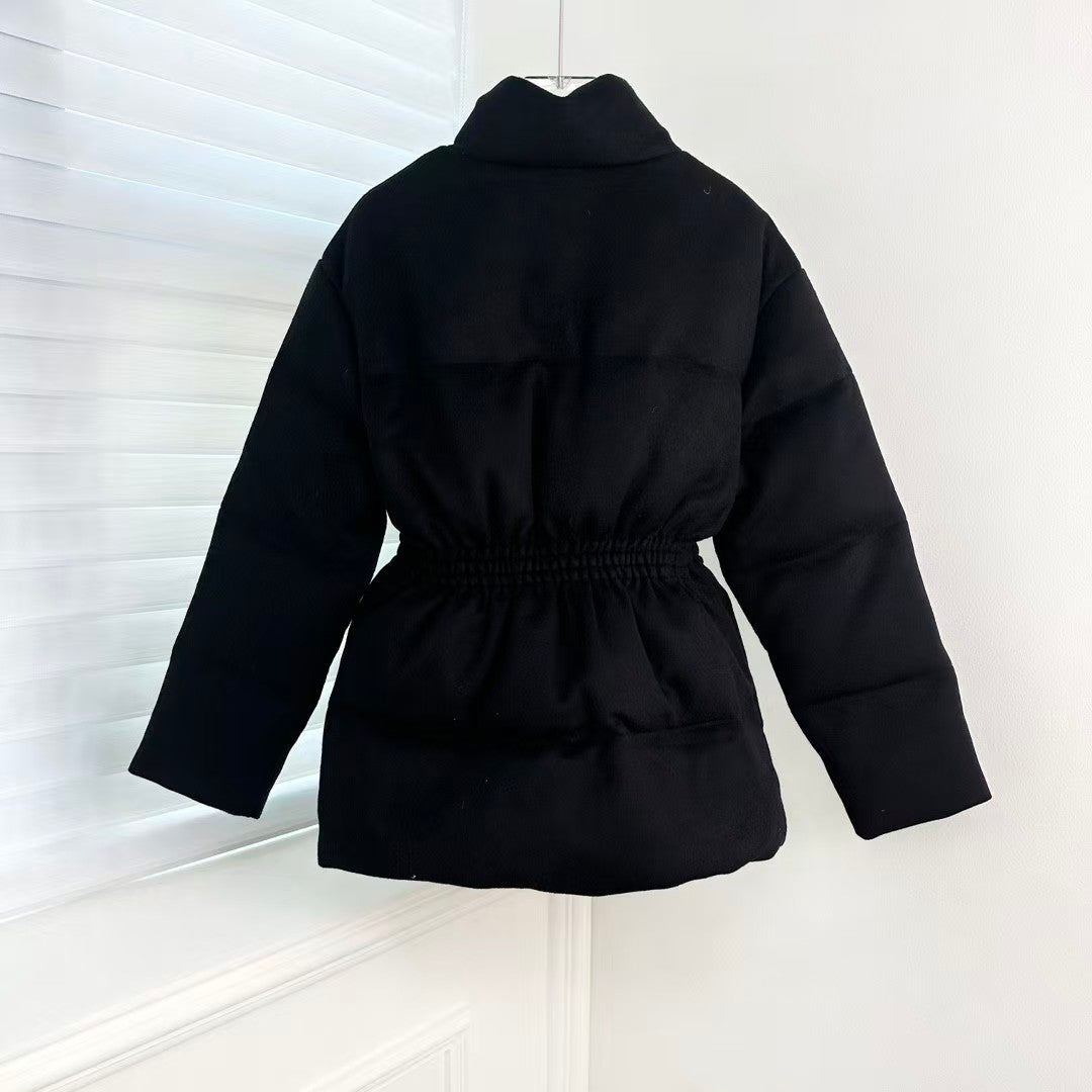 Triangle logo long waist down jacket