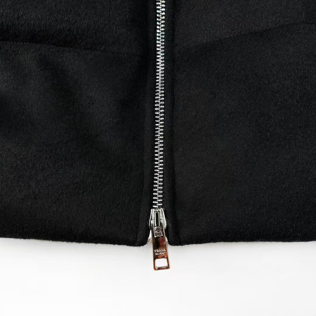 Triangle logo long waist down jacket