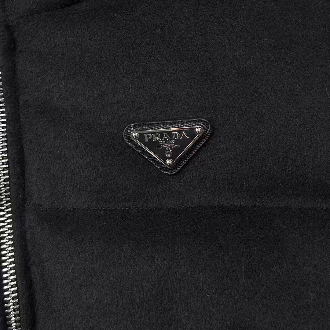 Triangle logo long waist down jacket