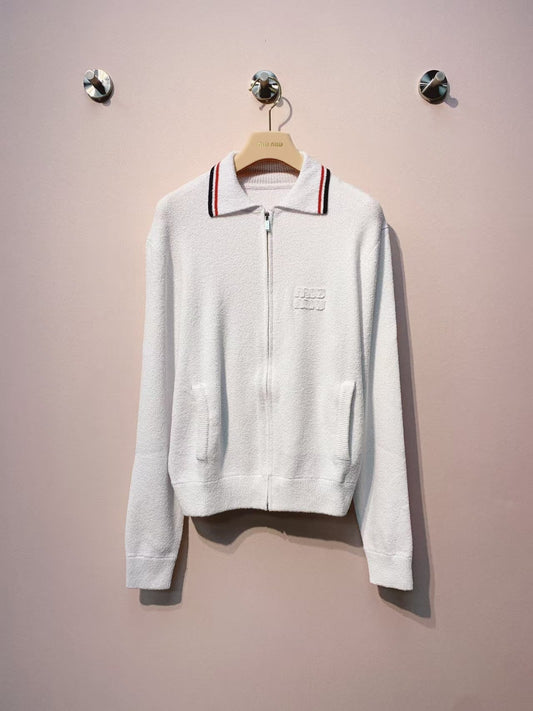 New lapel contrast color college style zipper jacket