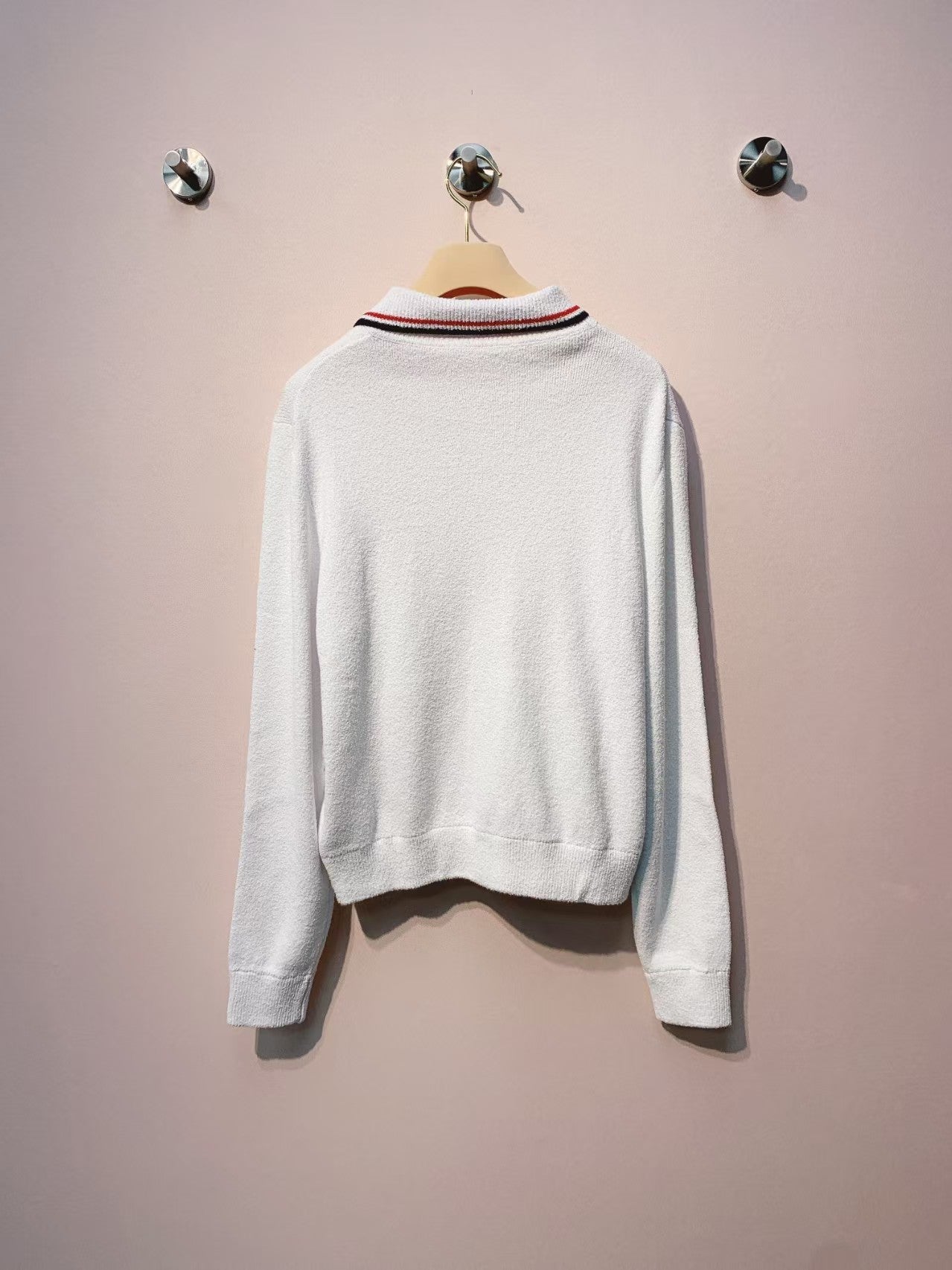 New lapel contrast color college style zipper jacket