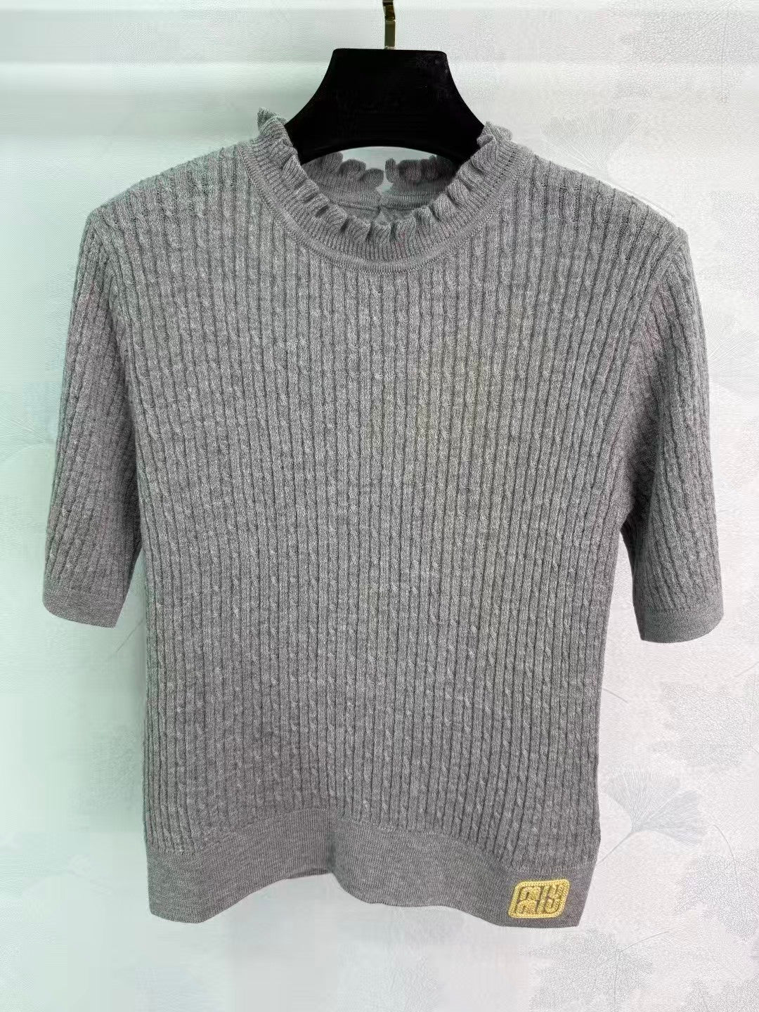 Cable-knit short-sleeves