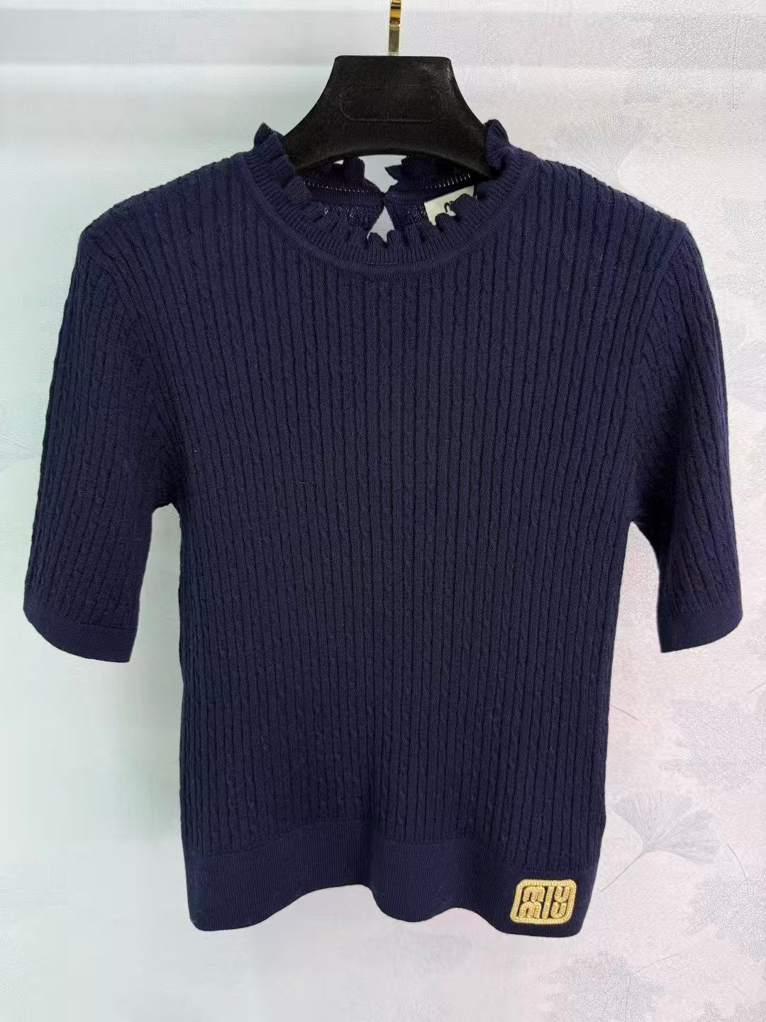 Cable-knit short-sleeves