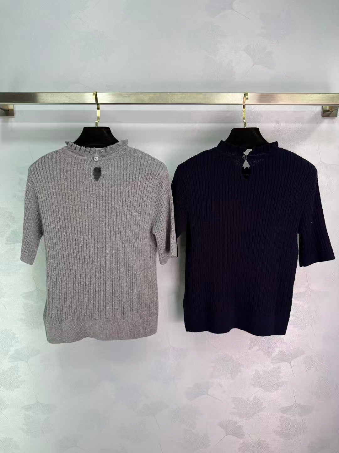 Cable-knit short-sleeves