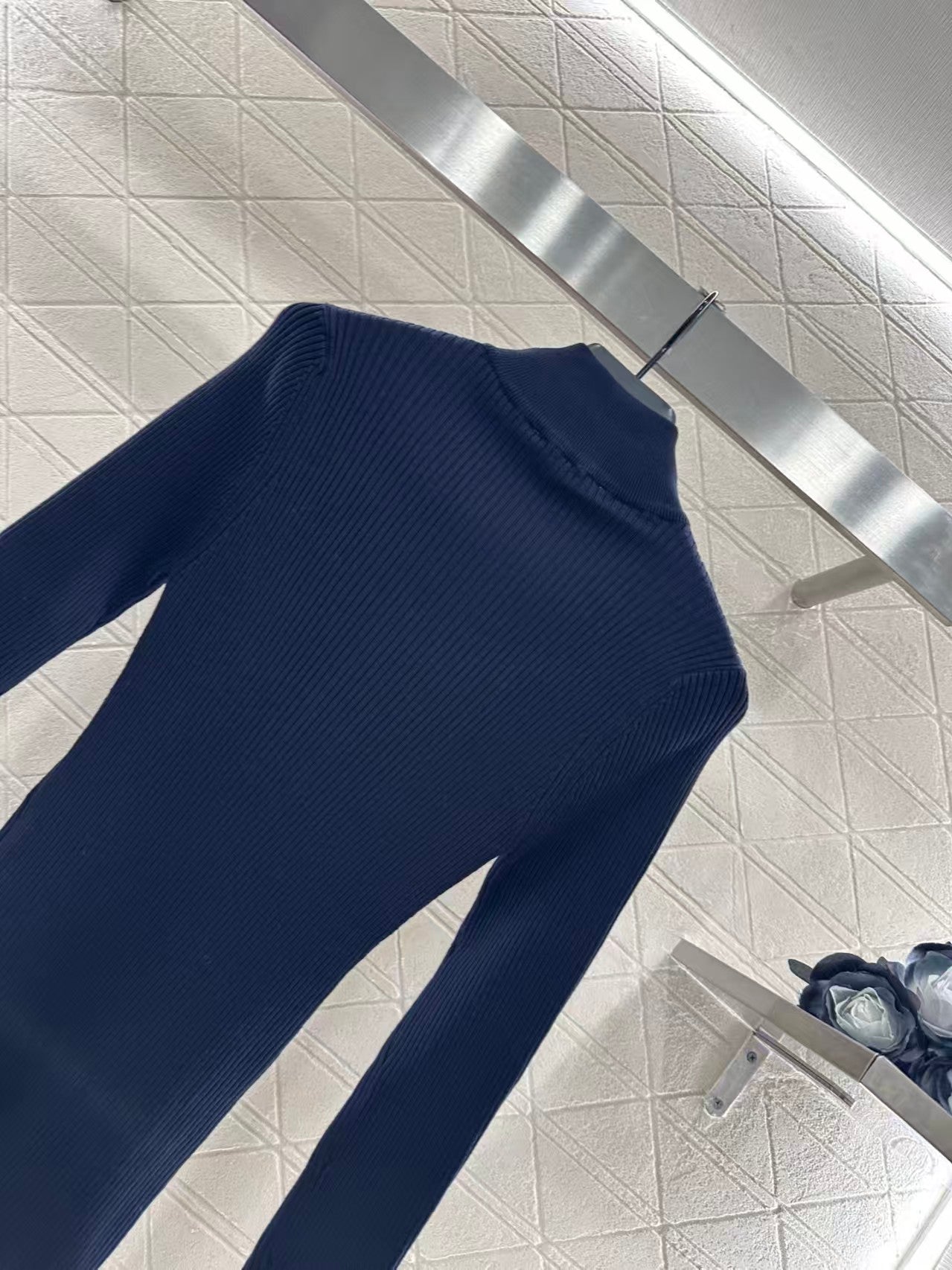 New leather knitted cardigan