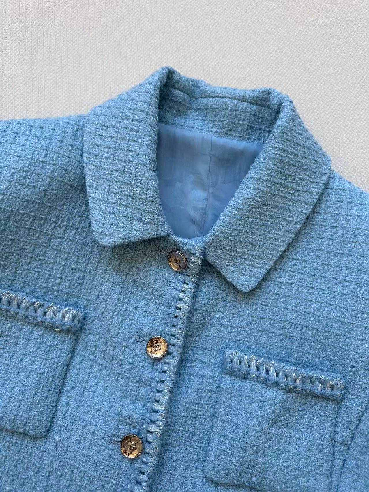 Light blue tweed jacket