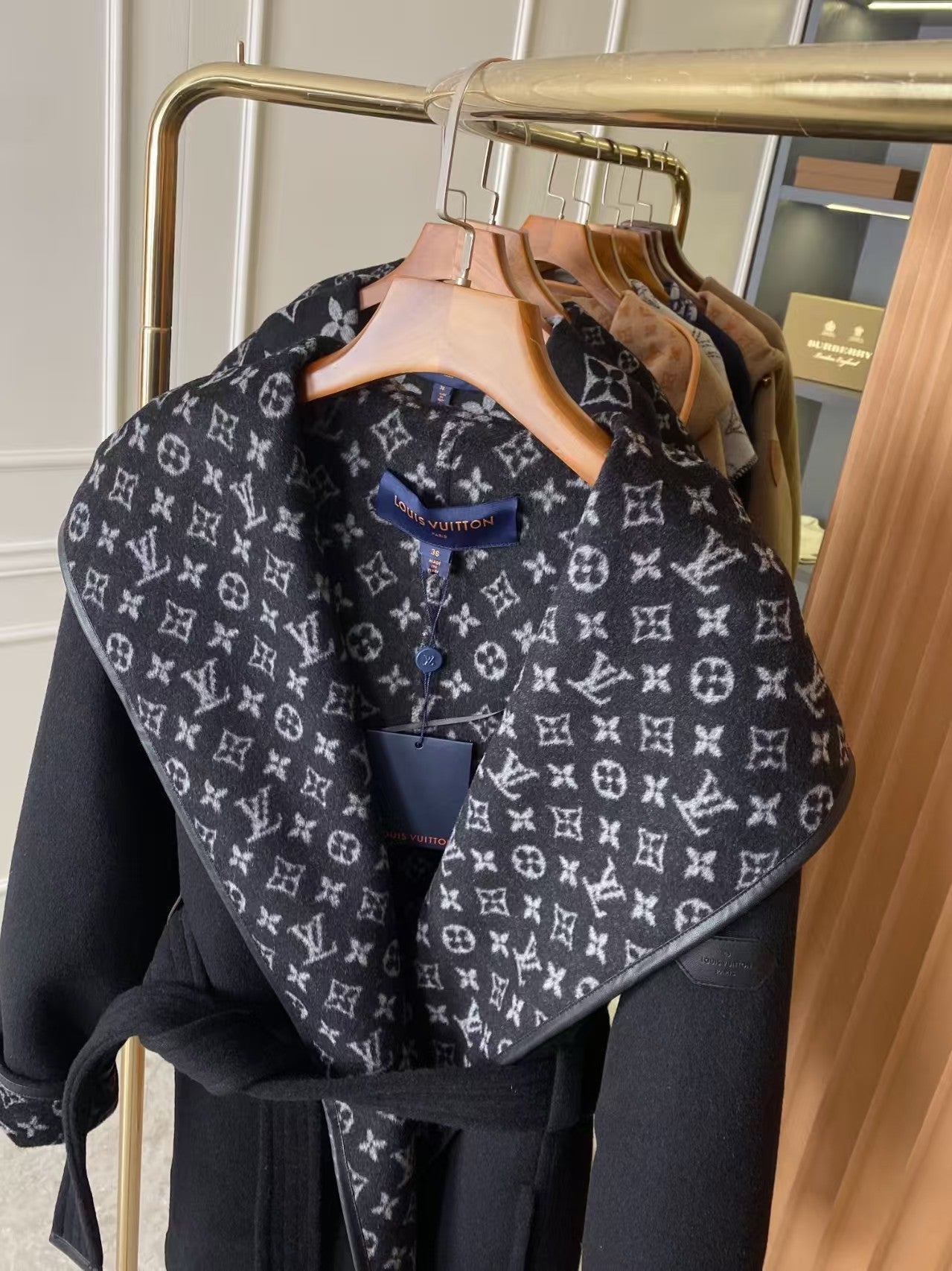 Classic monogram hooded coat