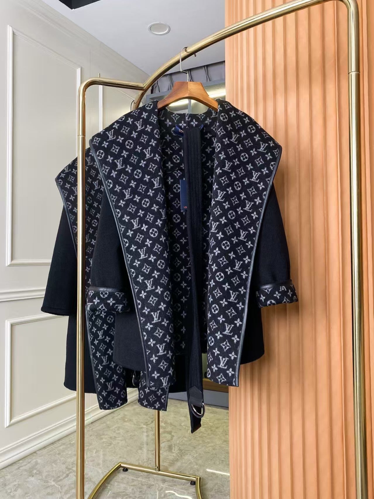 Classic monogram hooded coat