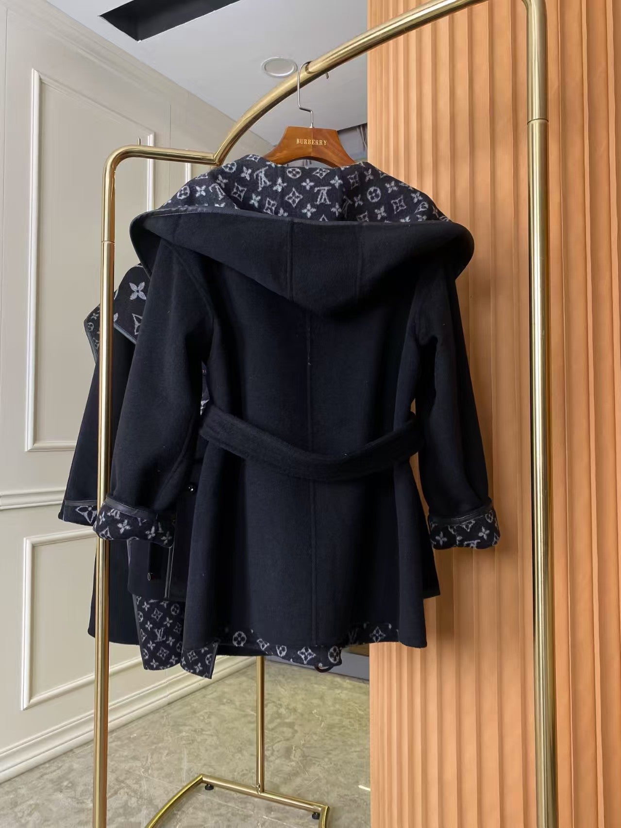 Classic monogram hooded coat