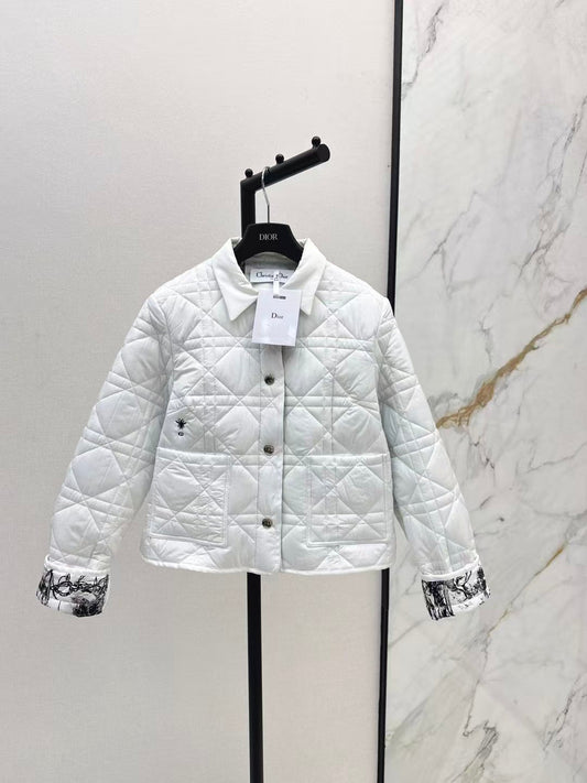 Cannage padded lapel jacket