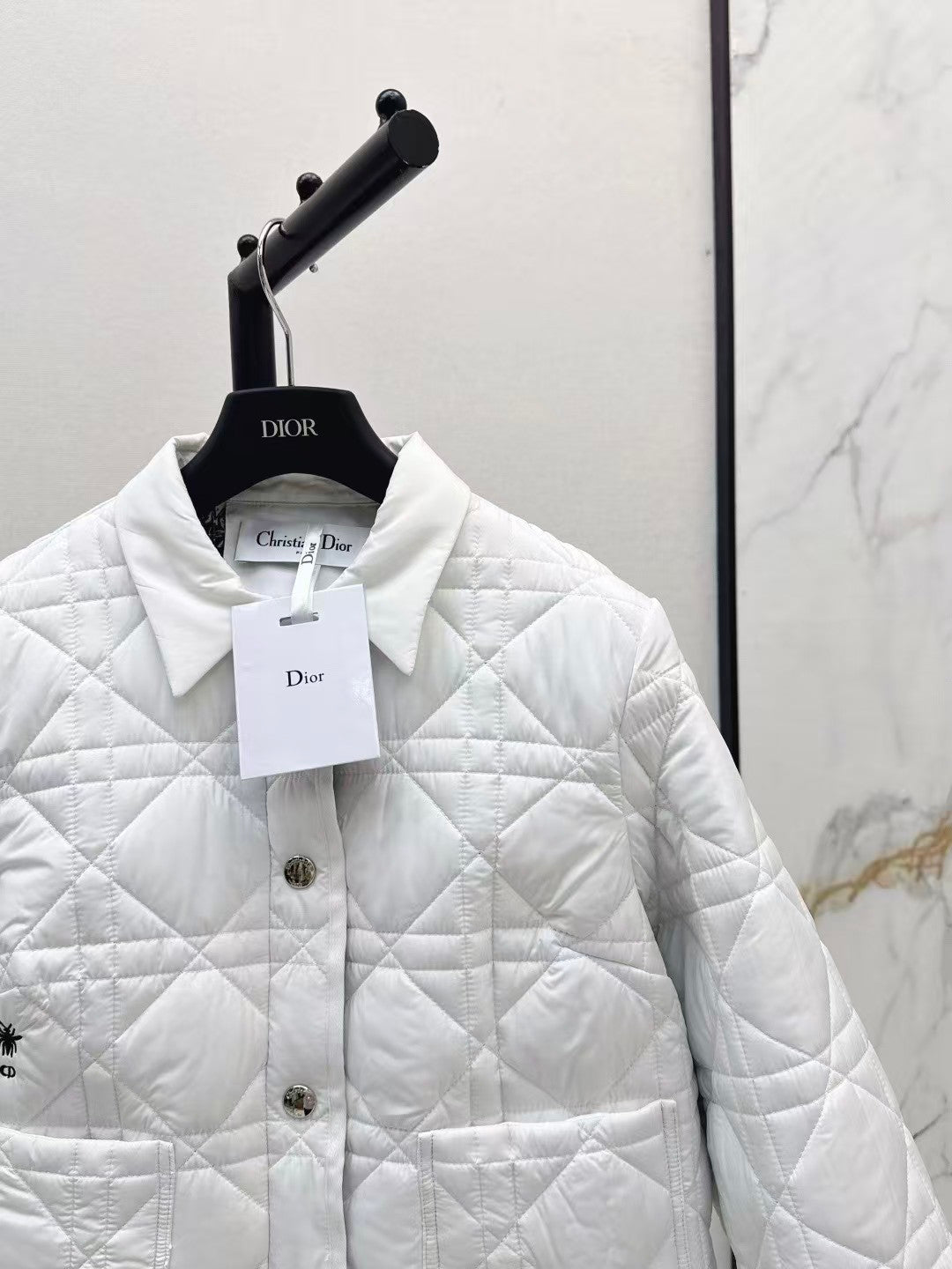 Cannage padded lapel jacket