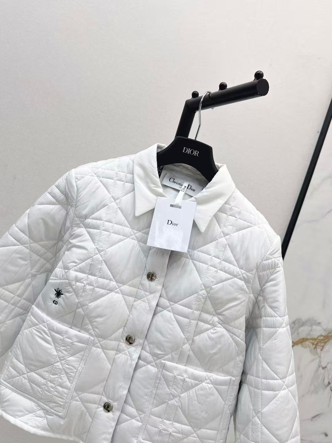 Cannage padded lapel jacket