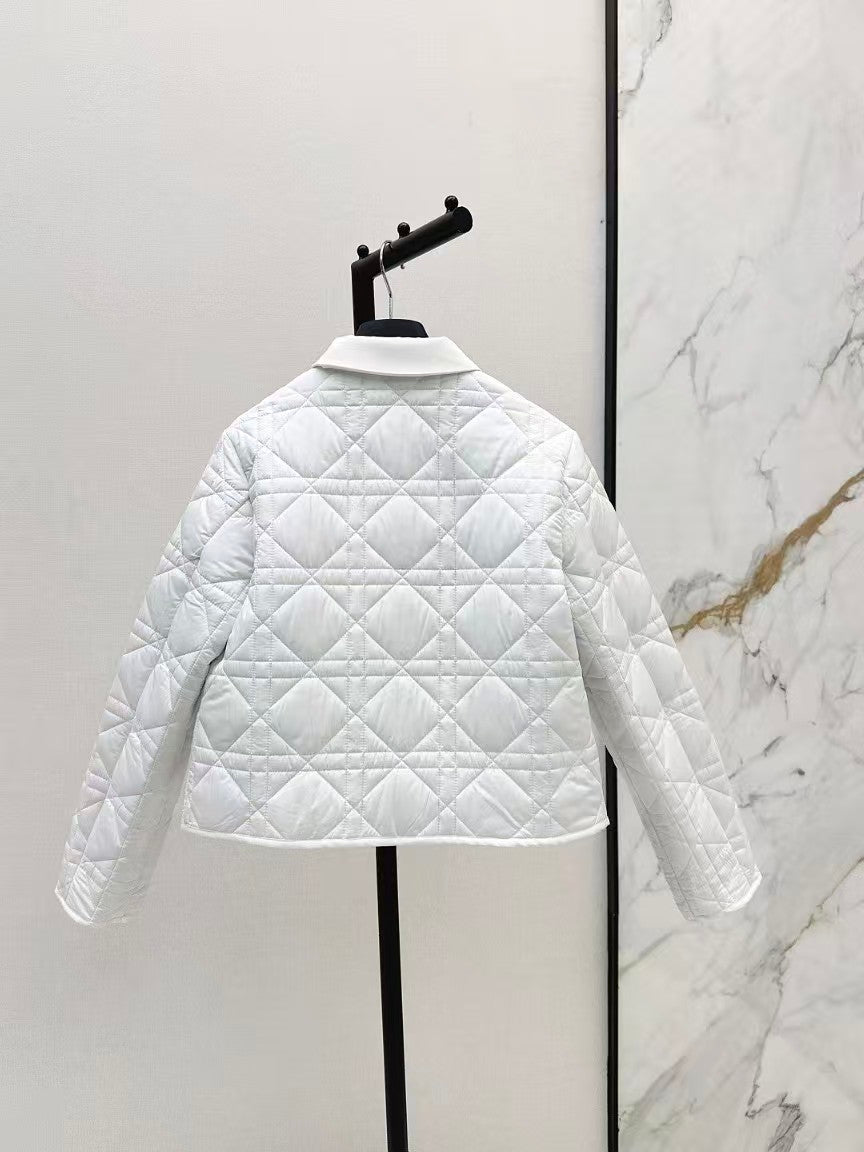 Cannage padded lapel jacket