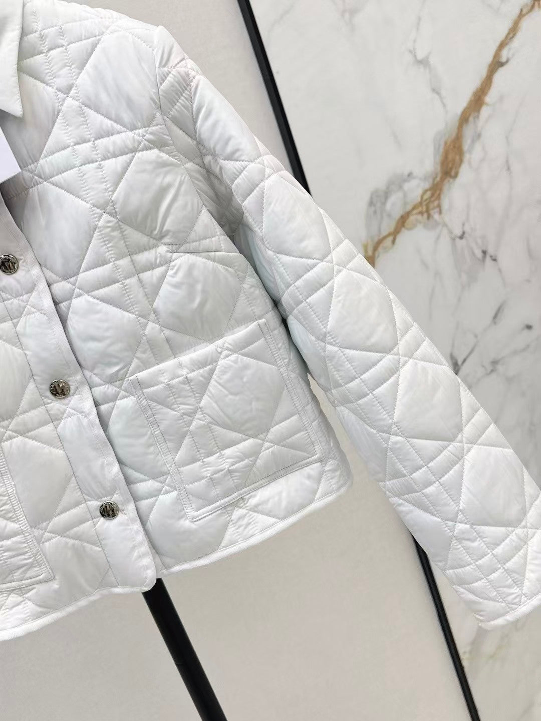 Cannage padded lapel jacket