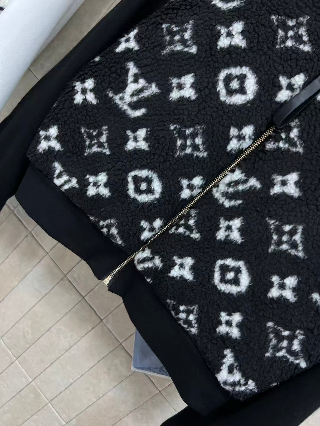 Old fashioned lambswool patchwork jacket