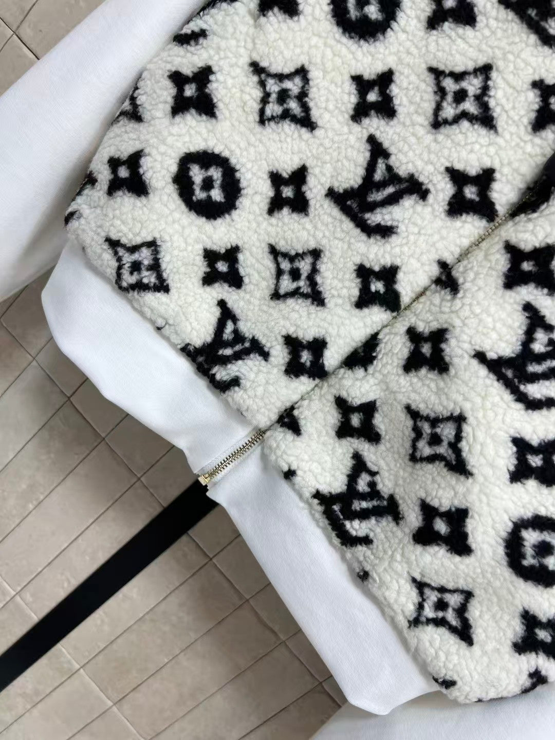 Old fashioned lambswool patchwork jacket