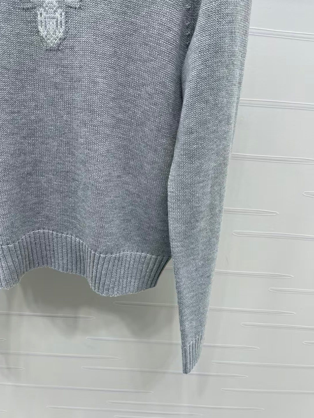 Silver letter knitted sweater