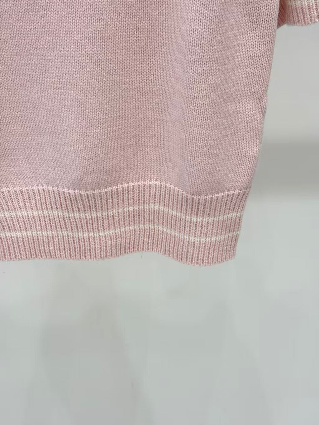 Logo heart embroidered knitted short-sleeved shirt