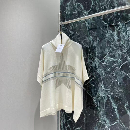 New autumn and winter high collar knitted cape