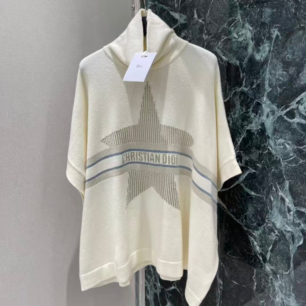 New autumn and winter high collar knitted cape