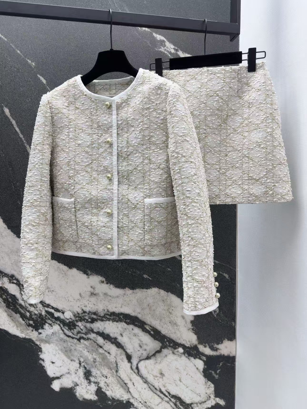 Raglan suit jacket + A-line skirt set