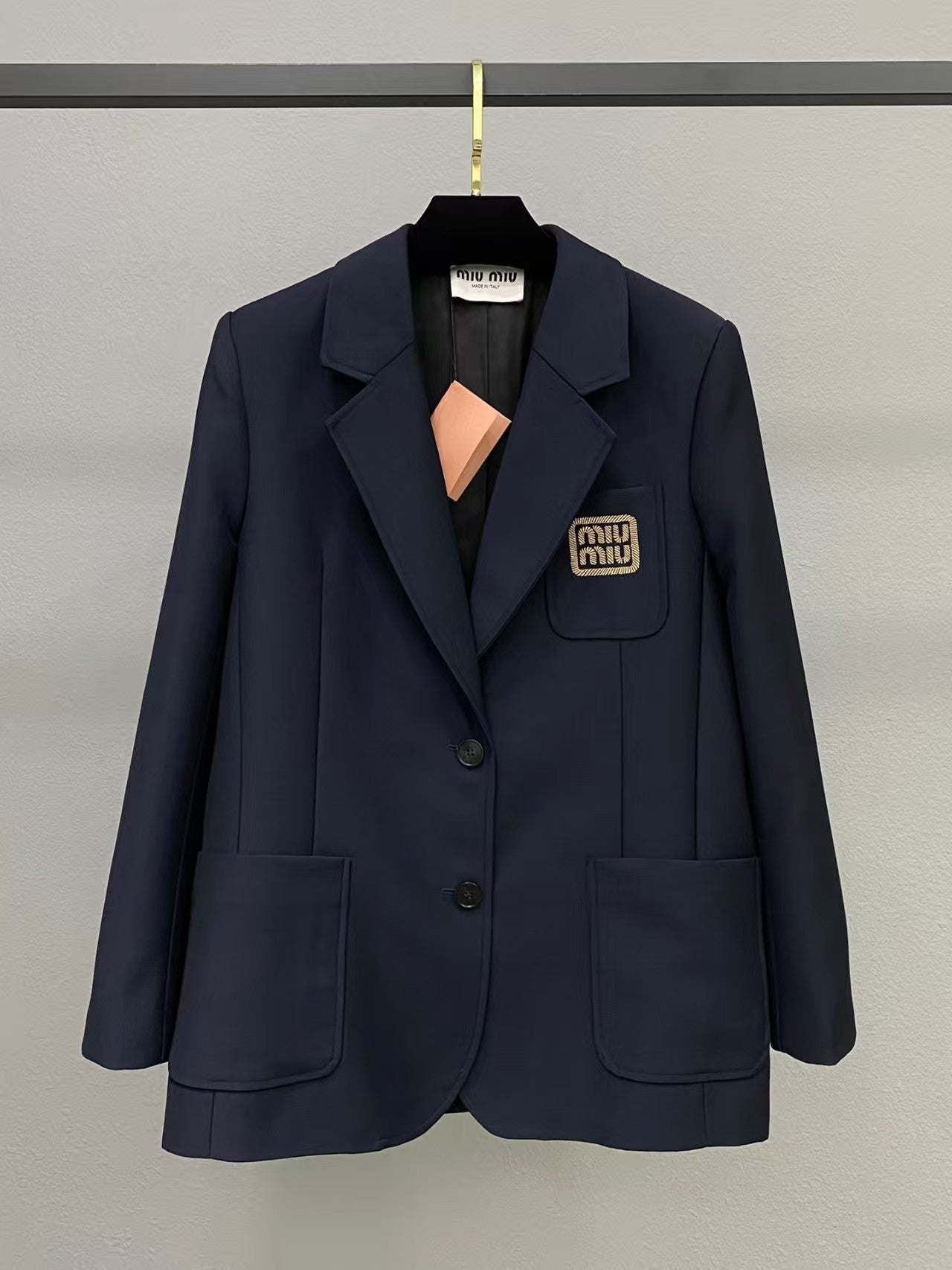 Embroidered lettering logo jacket