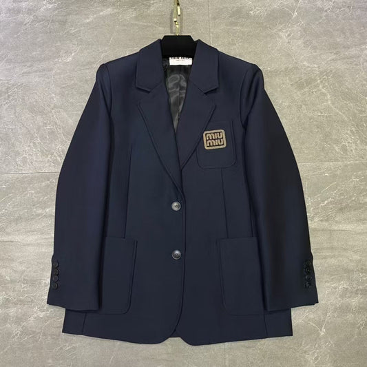 Embroidered lettering logo jacket