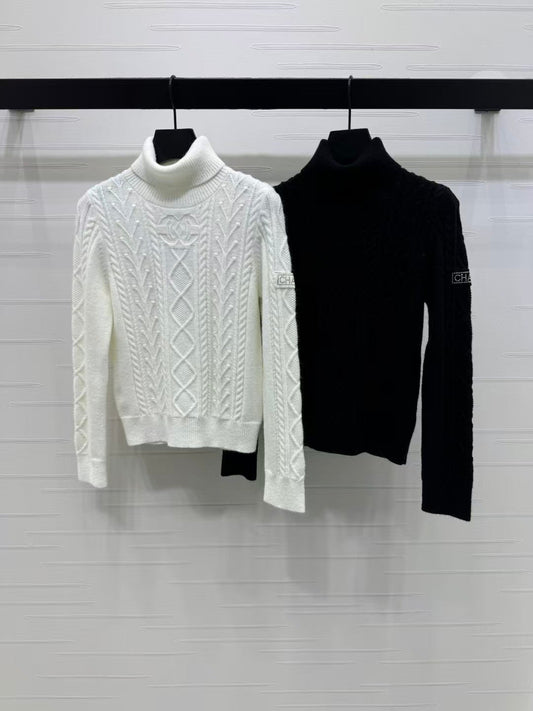 turtleneck knitted long-sleeved sweater