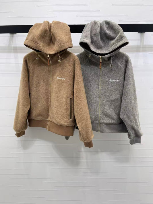 Hooded Teddy Lamb Jacket