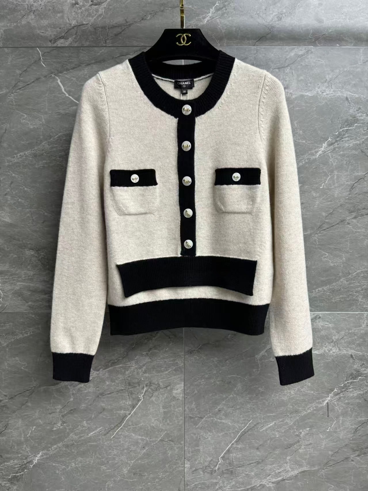 Fake two-piece cashmere sweater