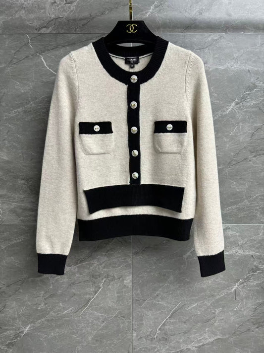 Fake two-piece cashmere sweater