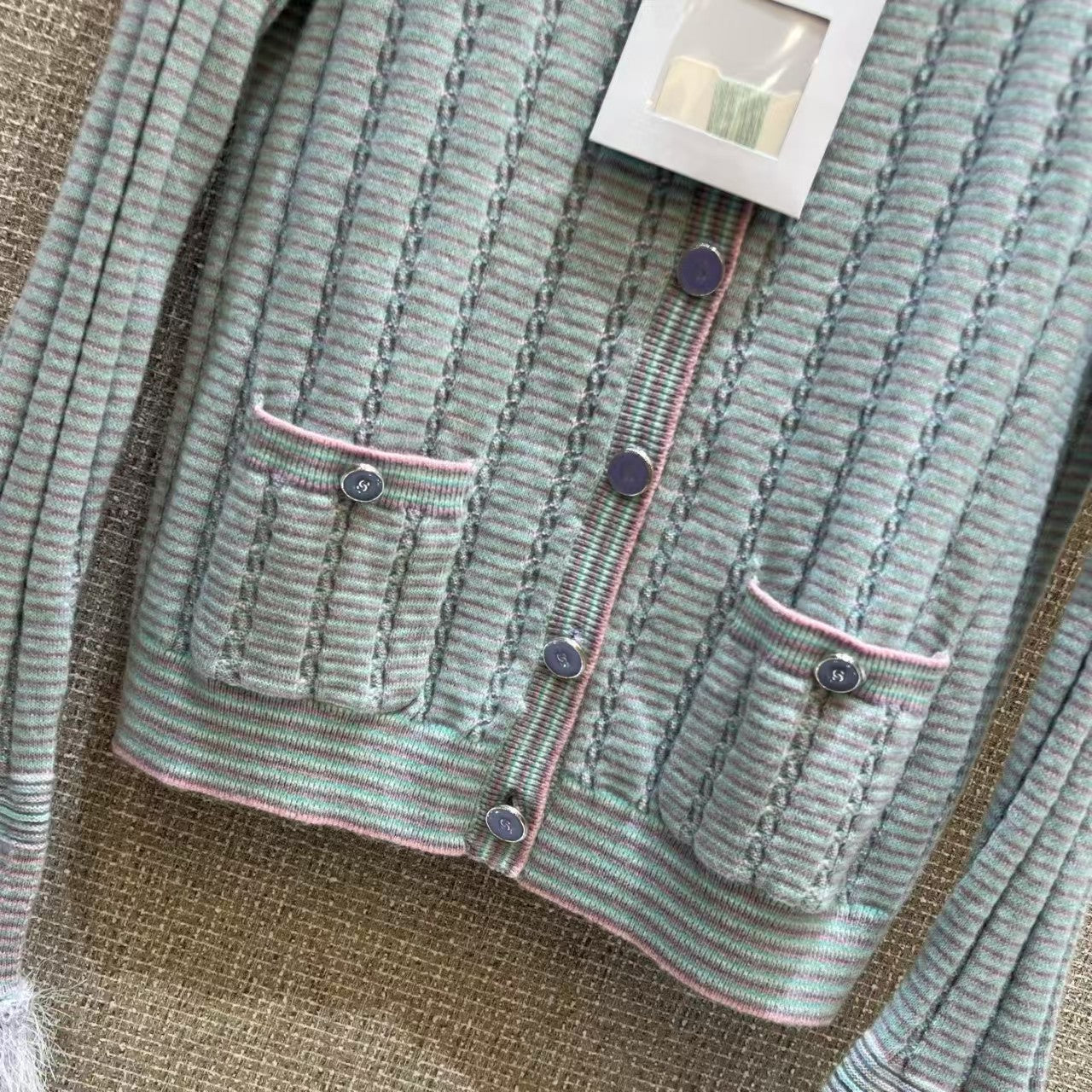 Pocket slim-fit cashmere knit cardigan