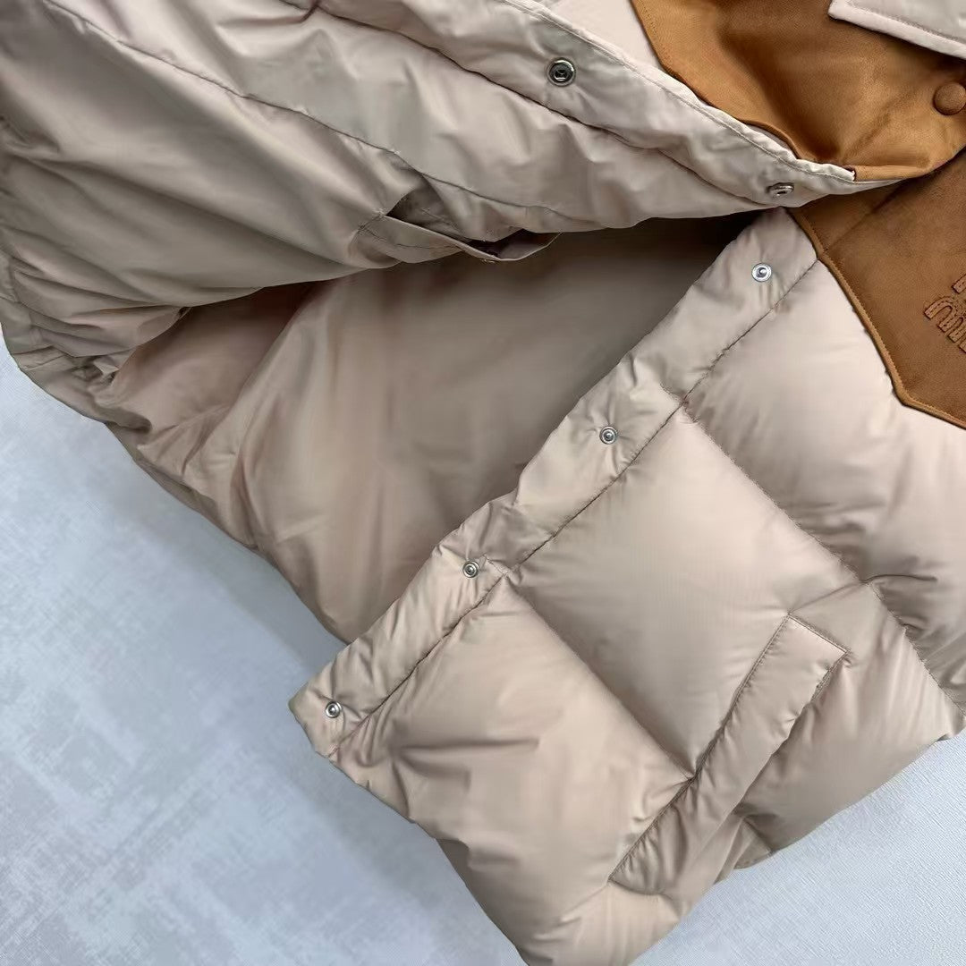 Color-blocked down vest